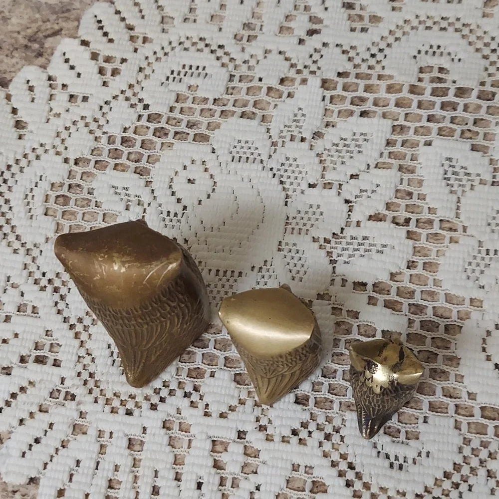 Bronze owl trio